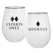 Wine Glass Face to Face Design Glasses 2 Sets of 2, Experts/Difficult, Pack of 2