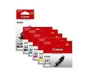 5 Pack Canon PGI-650, CLI-651 Ink Combo [1BK,1PBK,1C,1M,1Y]