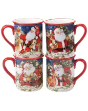 Certified International Magic of Christmas Santa Mugs (Set of 4)