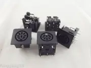 5pcs DIN 8 Pin Circular Jack Female Panel Mount PCB Mount Connector Adapter