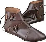 [Cachorro] Women's Low-Top Flat Boots, 1 Pair Medieval Viking Cosplay Retro Pu Leather Boots, Pirate Knight Prince Men's Shoes, Halloween Costume Party Props