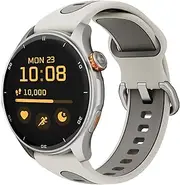 myPhone Watch Adventure Smart Watch, Warm Grey, Large 360 mAh Battery, Up to 14 Days on a Single Charge, 1.43 Inches, with GPS, 50 Sports Modes, SOS Button, Compass, Waterproof, Bluetooth, Gray, 1.43