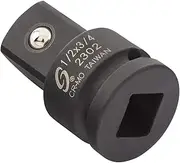 Sunex 2302, 1/2 Inch Drive, 1/2" Female x 3/4" Male Impact Adapter, Cr-Mo Steel, Ball Detent, Tapered Square End, Meets ANSI Standards