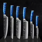 Kitchen knife Set Japanese Damascus Pattern Cleaver Chef Knives Stainless Steel