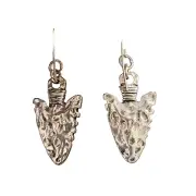 Charming Charlie Hammered Arrowhead Silver Dangle Drop Earrings
