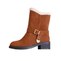 在飛比找蝦皮商城優惠-鞋鞋俱樂部 可反摺中筒雪靴 999-FSL912 棕色