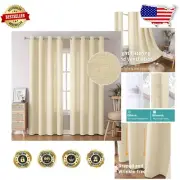 Elegant Faux Linen Curtains – Light Filtering, Grommet Design, 95” Length Set...