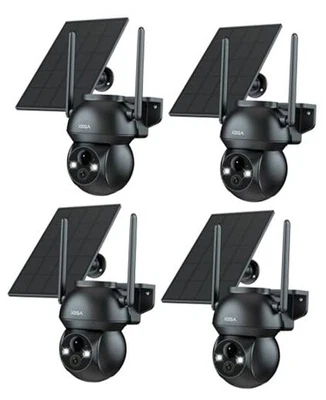 Pack Solar WiFi Camera Outdoor Wireless, 2K PTZ Security Camera with 4