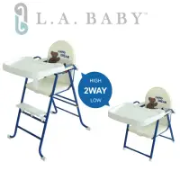 在飛比找momo購物網優惠-【美國 L.A. Baby】折疊式高低可調兩用嬰兒餐椅/兒童