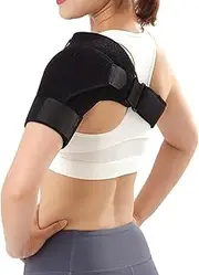 Adjustable Shoulder Support Brace - Prevent Injury Sports Support Strap for Men and Women, Stretchy Compression Support Belt for Pain Relief