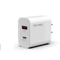 在飛比找松果購物優惠-充電器 快充頭 POLYWELL PD雙孔 快充 30W T