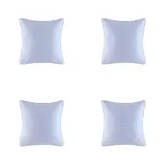4x Kas Australia Aiden Euro Throw Pillowcase/Cushion Cover Square 65x65cm Blue