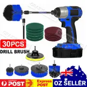30PCS Drill Brush Power Scrubber Attachment Set Tub Cleaning Grout Carpet VIC