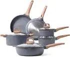 CAROTE 10 Pcs Pots and Pans Set,Nonstick Granite Cookware Sets, Stone Non Stick
