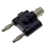 1Pcs BNC Female to Two Dual Banana Male Plug 4mm Binding Post connector adapter