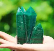 Green Kyanite Crystal Quartz Healing Reiki Stone Point Cave Geode Cluster 445g