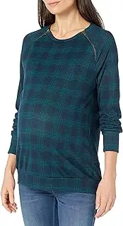 [Everly Grey] Women's Augusta Maternity and Nursing Raglan Sleeve Dual Zipper Top