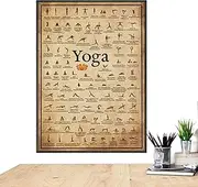 Yoga Poses Poster - Full Body Exercise Wall Chart, Gym Room Decor | Home Yoga Workout Poster for Advanced, Beginners, Fitness Guide for Stretching, Pilates Room Art, Professional Accessory