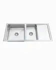 Embossed Double Square Kitchen Sink Stainless Bowl Undermount/Topmount Laundry