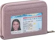 [SENDEFN] Small Purses for Women Credit Card Holder RFID Blocking Ladies Leather Purse Fashion Accordion Wallets Case for Women, Taro Pink, Classic