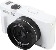 Digital Camera, Autofocus UHD 5K Vlogging Camera, 75MP 18X Digital Zoom 3 Inch Flip Screen WiFi Camera with Flash for Photography and Video, for Teens Adult Beginner (Black) (White)