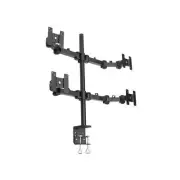 Quad LCD Monitor Stand Desk Clamp Holds Up To 4x 24" LCD Monitors