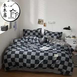 台灣 棋盤格千鳥格床包 簡約洛卡棉格子系列床包組 床單 床罩組 床包四件組 單人床包 雙人加大床包組