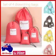 Set of 4 Travel Luggage Bag Organiser Toiletry Shoe Case Tidy Bags Pouch Storage