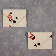 Fabric Money/Gift Card Envelopes - Snowmen & Snowflakes - Set of 2 - Handmade