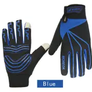 Winter Windproof Full Finger Touch Screen Mountain Bike Gloves Anti-slip Men Women Bike Gloves BLUE COLOR L SIZE