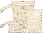 [Generic] Diaper Wet Bag - Gym Packing Pouches Set of 3 | Waterproof Diaper Organizer Storage Sack Bags for Kids Adults Camping Pool Trip Travel Hiking Vacation