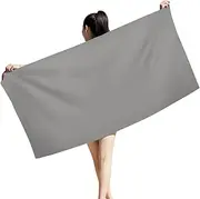 [Chamgeco] Microfiber Sand Free Beach Towel, Large Quick Dry Pool Towel Bath Blanket, Lightweight Super Absorbent Towels for Swimming Pool Yoga Gym Travel Beach Essentials for Adults Kids (Gray)
