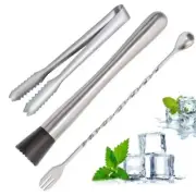Muddler and Mixing Spoon, Stainless Steel Cocktail Home Bar Bartender Tool