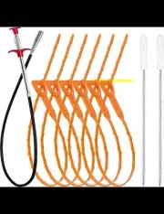DRAIN CLOG REMOVER & DRAIN SNAKE HAIR REMOVER CLEANING BRUSH 9 Pack