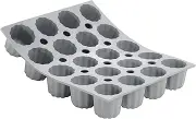 de Buyer 1856.21 ELASTOMOULE Silicone Mold, 20 Mini-Canelés, 8.25" x 7" , Gray