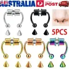 Fake Septum Nose Ring Segment Helix Tragus Faux Clicker Non-Piercing Magnetic AU