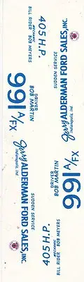 Jerry Alderman Ford - Bob Martin 62-63-64 Ford 1/64th HO Scale Slot Car Decals