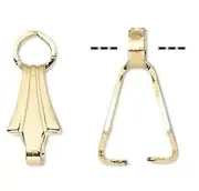 Bail, 100 GoldPlated Brass Pendant Prong Bail Ice Pick w/ Loop & 5mm Grip Length