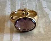 NWT Sundance Catalog Amethyst Gold Vermeil “Palace Intrigue Ring” Size 8 $228