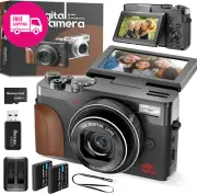 4K Digital Camera – 48MP Vlogging, 16X Zoom, 3" Flip Screen, LED Flash, Webcam
