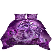 Cute Gift February Amethyst Birthstone Lil Dragon Coverlet
