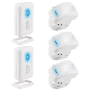 Wireless PIR Motion Sensor Alarm Driveway 2 Receiver& 3 Detector Shop Entry Bell