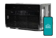 MIDEA 10,000 BTU 115V SMARTPHONE WINDOW AIR CONDITIONER W/ COMFORT SENSE REMOTE.