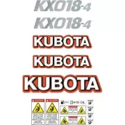 Decal Sticker Set Kubota KX018-4 Mini Digger Excavator Decal Set