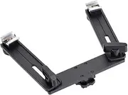 Denash Camera Mount Aluminum 4cm Thick Flashlight Holder Foldable High Strength 3 Sections with Double Hot Shoe for Wedding