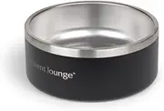 Ambient Lounge 1L Stainless Steel Dog Bowl - Rust-Resistant, Dishwasher Safe, Non-Slip Base (Black)
