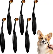 6 PCS Pet Tear Stain Remover Brush Tear Stain Comb for Small Dogs Soft Cat Brush Pro Applicator Brush Soft Brush for Dogs and Cats (Brown)