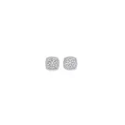 9ct Yellow Gold Diamond Cushion Stud Earrings