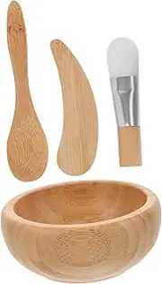 minkissy 1 Set Wooden Facial Mask Bowl Set Facial Bowls Beauty Accessory Mask Mixing Bowl Mask Bowl Kit Salon Supplies Mask DIY Tool Beauty Salon Mask Bowl Mask Applicator Mask Mixing Tool
