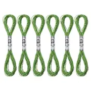 6 Skeins Embroidery Floss, Metallic Embroidery Thread Grass Green